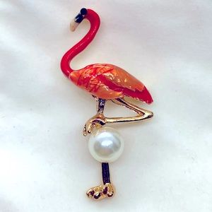 Pink Flamingo Brooch